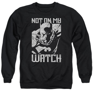 AN OFFCIALLY LICENSED BATMAN WATCH ADULT UNISEX CREWNECK SWEATSHIRT BLACK