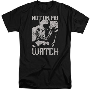 AN OFFCIALLY LICENSED BATMAN WATCH MEN'S TALL FIT T-SHIRT BLACK