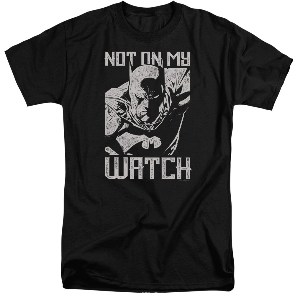 AN OFFCIALLY LICENSED BATMAN WATCH MEN'S TALL FIT T-SHIRT BLACK