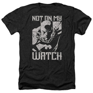 AN OFFCIALLY LICENSED BATMAN WATCH MEN'S HEATHER T-SHIRT CHARCOAL