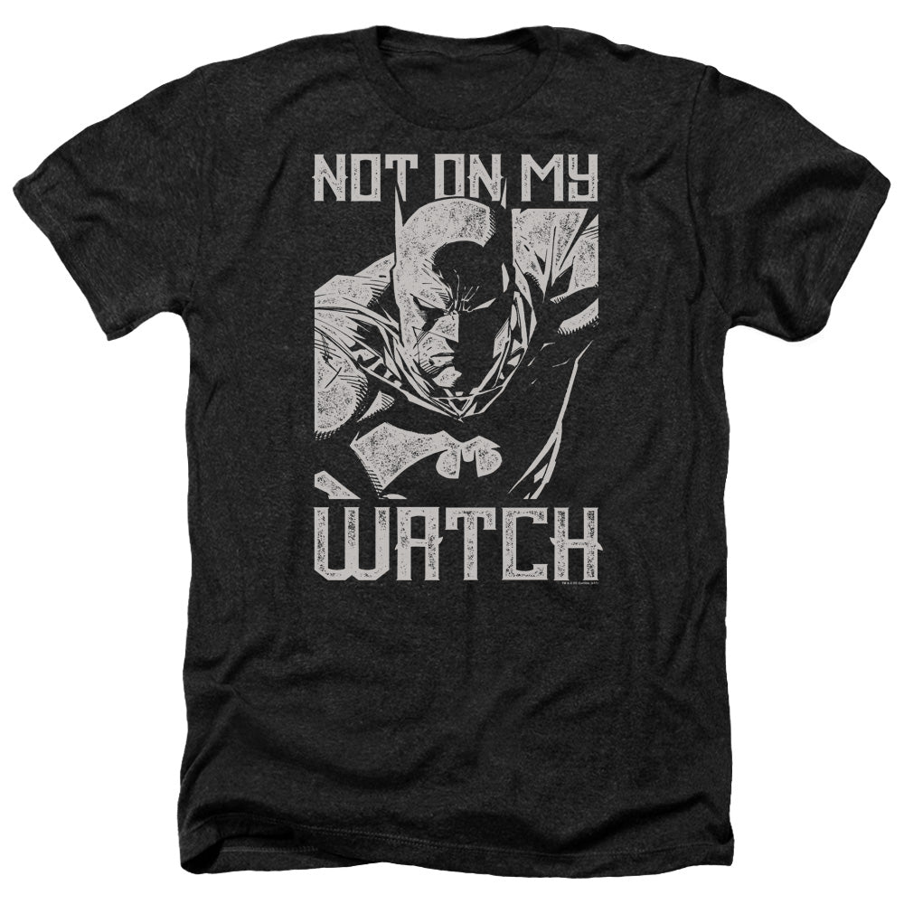 AN OFFCIALLY LICENSED BATMAN WATCH MEN'S HEATHER T-SHIRT CHARCOAL