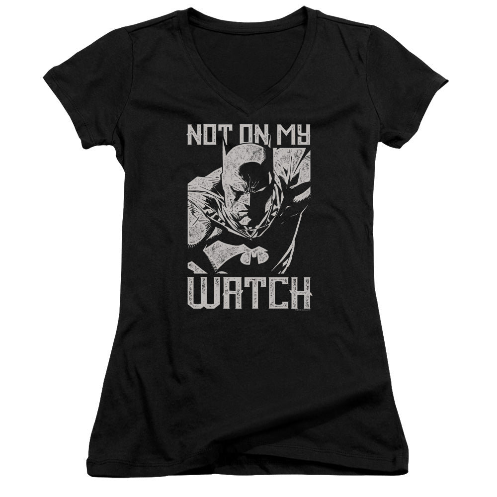 Batman Watch Licensed Women's T-Shirt Juniors V-Neck SM