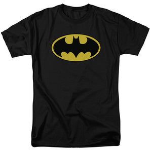 AN OFFCIALLY LICENSED BATMAN CLASSIC LOGO MEN'S REGULAR FIT T-SHIRT BLACK