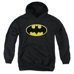 AN OFFCIALLY LICENSED BATMAN CLASSIC LOGO YOUTH HOODIE BLACK