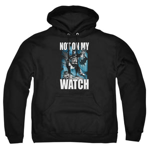 AN OFFCIALLY LICENSED BATMAN NOT ON MY WATCH ADULT UNISEX PULLOVER HOODIE BLACK