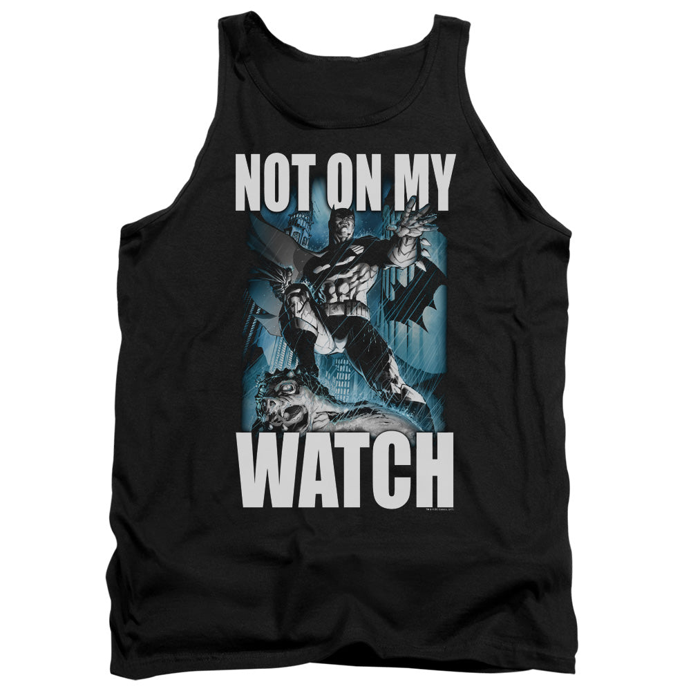 AN OFFCIALLY LICENSED BATMAN NOT ON MY WATCH ADULT UNISEX TANK TOP BLACK