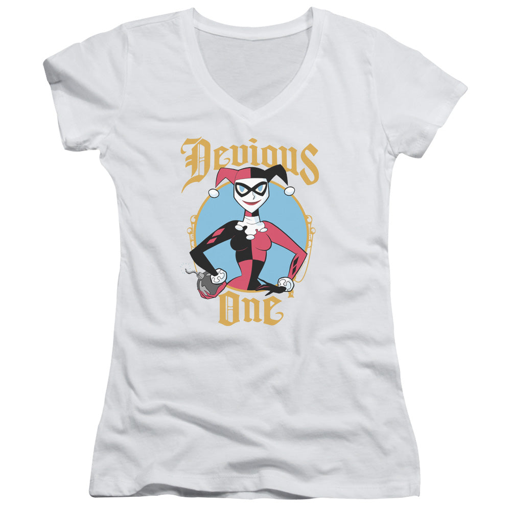 Batman Devious One Licensed Women's T-Shirt Juniors V-Neck SM
