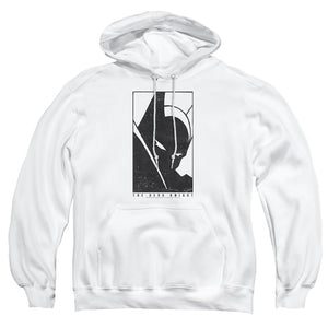 AN OFFCIALLY LICENSED BATMAN AN ICON ADULT UNISEX PULLOVER HOODIE WHITE