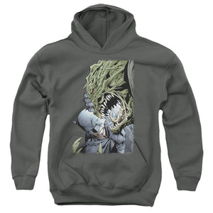AN OFFCIALLY LICENSED BATMAN KILLER CROC YOUTH HOODIE CHARCOAL