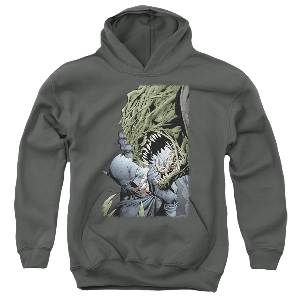 AN OFFCIALLY LICENSED BATMAN KILLER CROC YOUTH HOODIE CHARCOAL