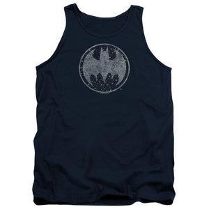 AN OFFCIALLY LICENSED BATMAN STARRY NIGHT SHIELD ADULT UNISEX TANK TOP NAVY