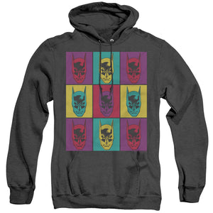 AN OFFCIALLY LICENSED BATMAN WARHOL BATMAN ADULT UNISEX HEATHER PULLOVER HOODIE BLACK