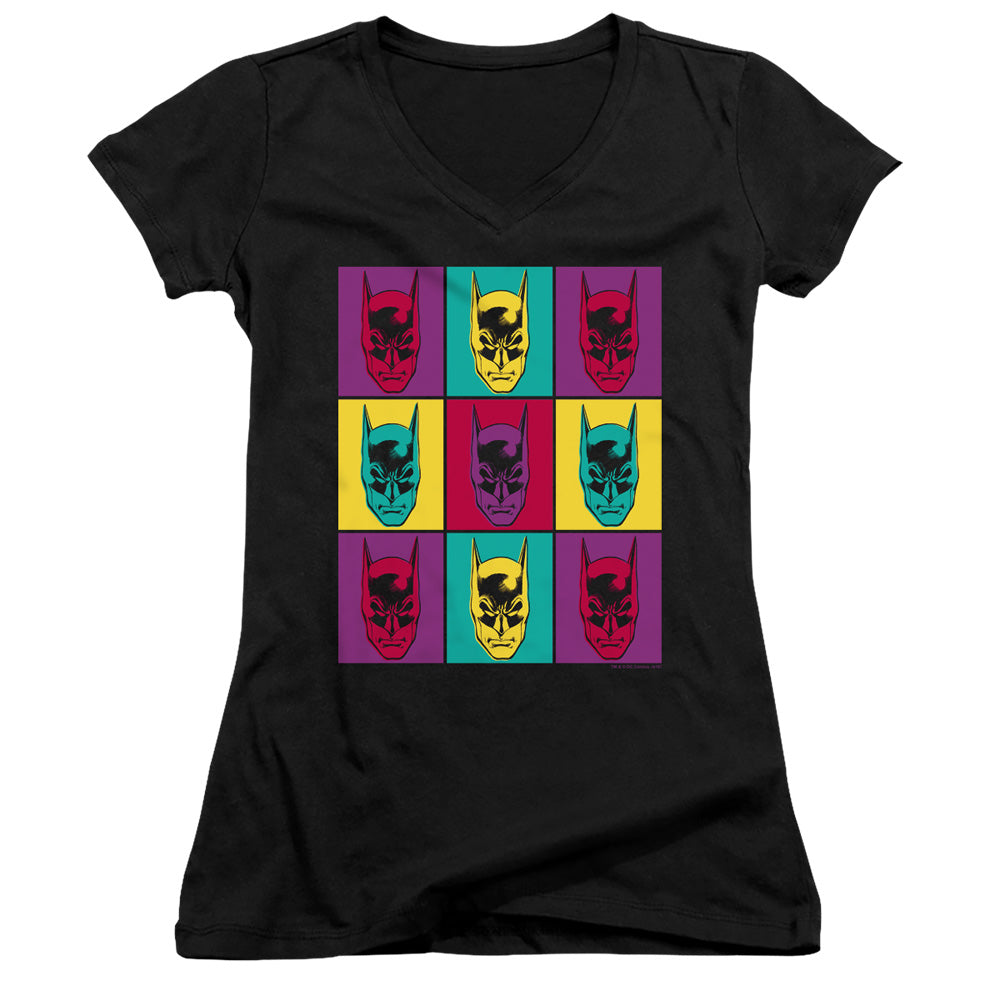 Batman Warhol Batman Licensed Women's T-Shirt Juniors V-Neck SM