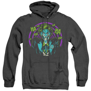 AN OFFCIALLY LICENSED BATMAN HAHAHA ADULT UNISEX HEATHER PULLOVER HOODIE BLACK