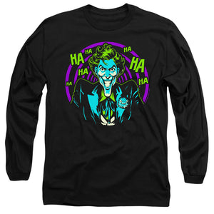 AN OFFCIALLY LICENSED BATMAN HAHAHA MEN'S LONG SLEEVE T-SHIRT BLACK