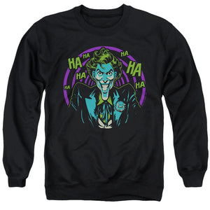 AN OFFCIALLY LICENSED BATMAN HAHAHA ADULT UNISEX CREWNECK SWEATSHIRT BLACK