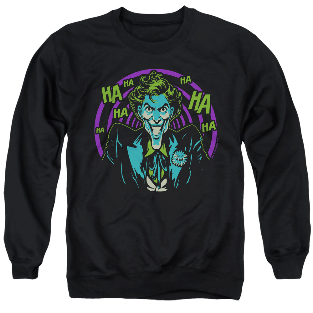 AN OFFCIALLY LICENSED BATMAN HAHAHA ADULT UNISEX CREWNECK SWEATSHIRT BLACK