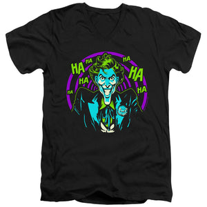 AN OFFCIALLY LICENSED BATMAN HAHAHA MEN'S V-NECK T-SHIRT BLACK