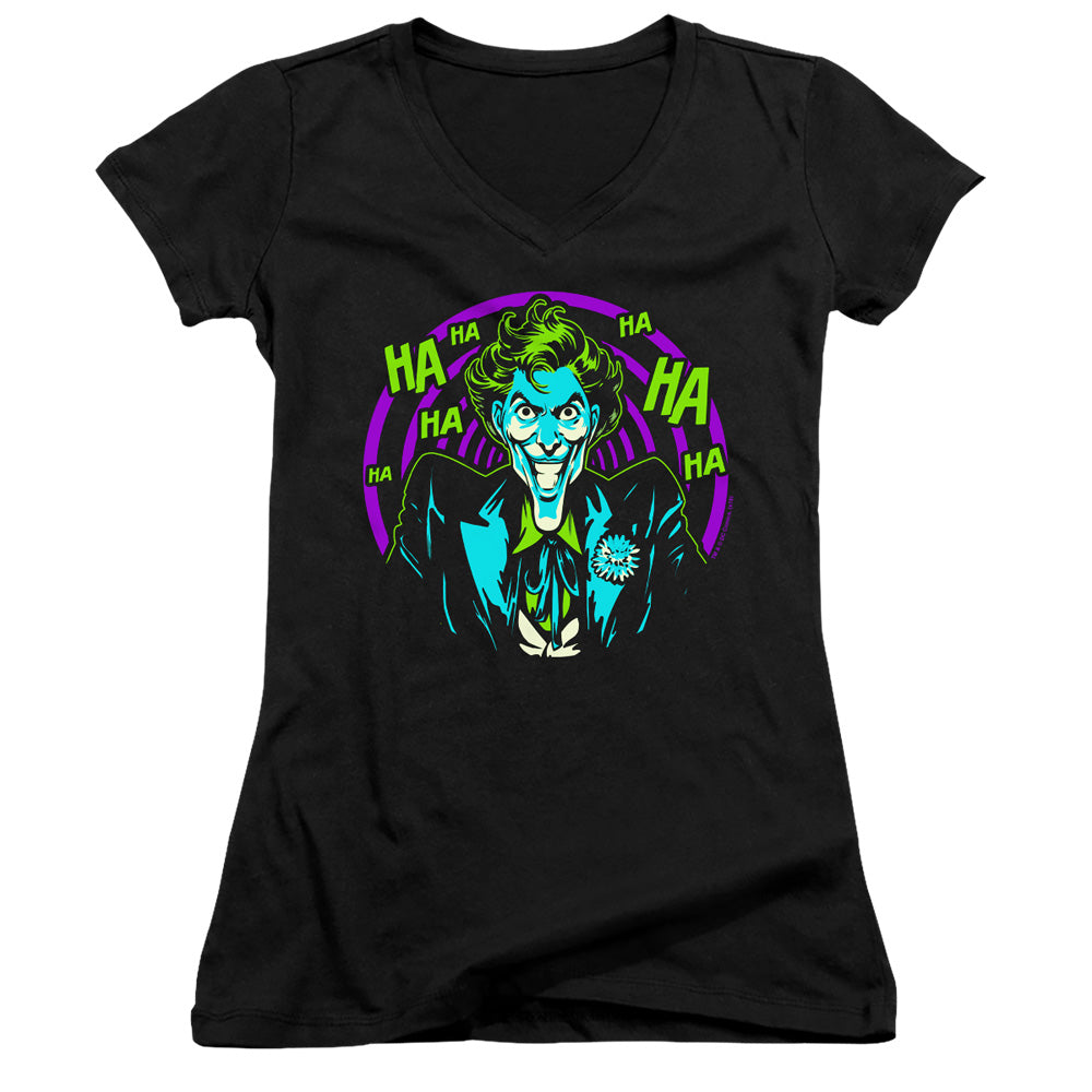 Batman Hahaha Licensed Women's T-Shirt Juniors V-Neck SM