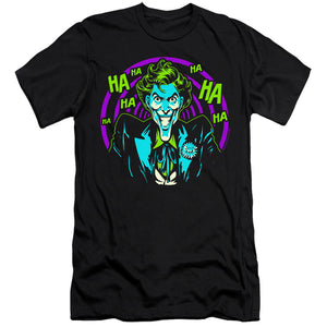 AN OFFCIALLY LICENSED BATMAN HAHAHA MEN'S PREMIUM SLIM FIT T-SHIRT BLACK