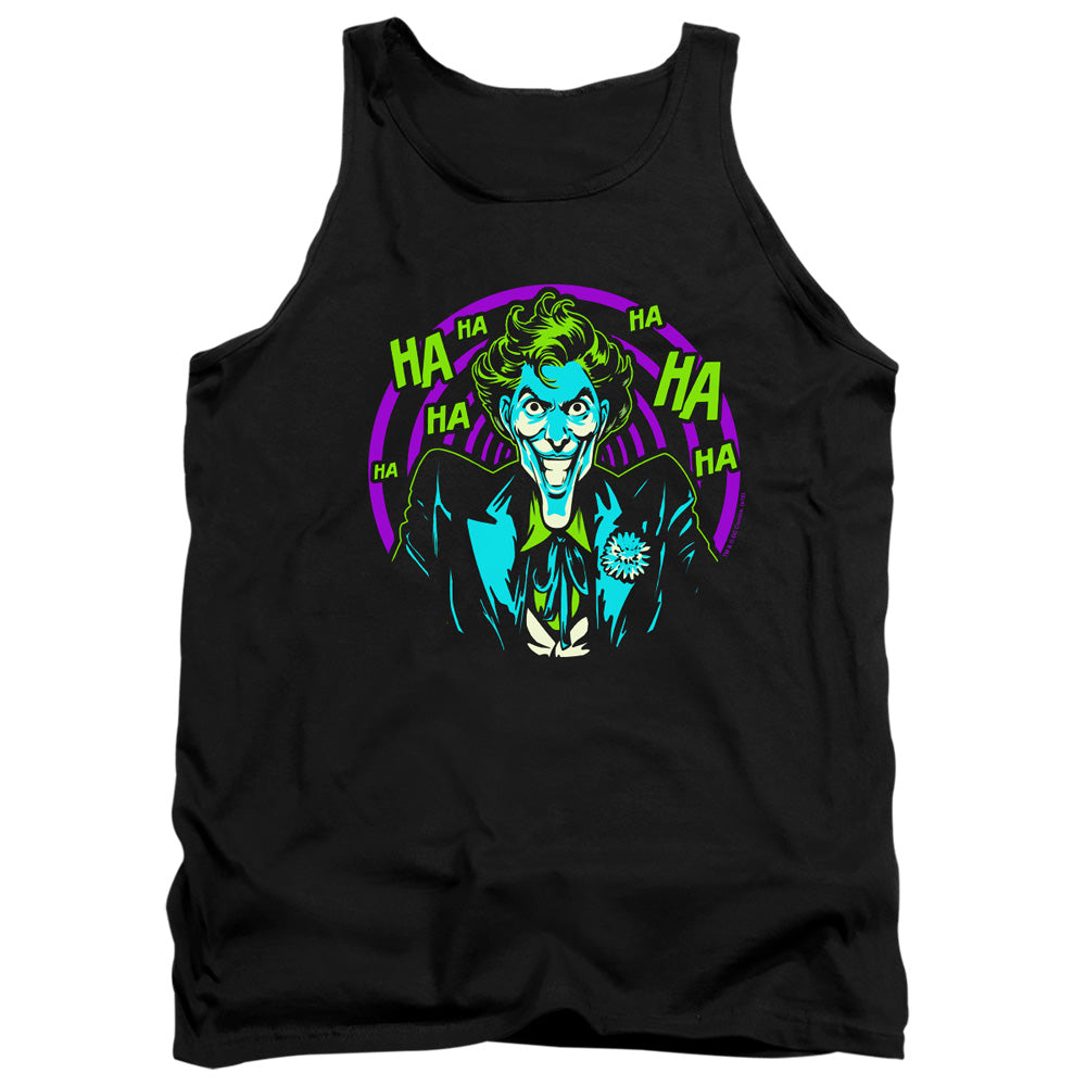 AN OFFCIALLY LICENSED BATMAN HAHAHA ADULT UNISEX TANK TOP BLACK