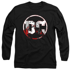 AN OFFCIALLY LICENSED BATMAN DC LOGO HARLEY MEN'S LONG SLEEVE T-SHIRT BLACK