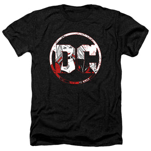 AN OFFCIALLY LICENSED BATMAN DC LOGO HARLEY MEN'S HEATHER T-SHIRT CHARCOAL