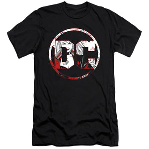 AN OFFCIALLY LICENSED BATMAN DC LOGO HARLEY MEN'S PREMIUM SLIM FIT T-SHIRT BLACK