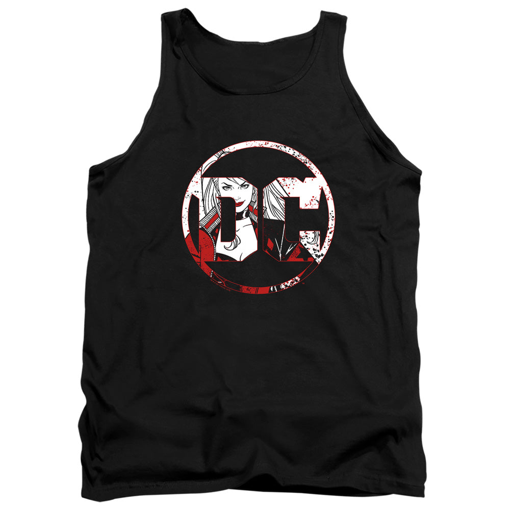 AN OFFCIALLY LICENSED BATMAN DC LOGO HARLEY ADULT UNISEX TANK TOP BLACK