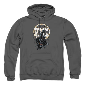AN OFFCIALLY LICENSED BATMAN BATMAN DC ADULT UNISEX PULLOVER HOODIE CHARCOAL