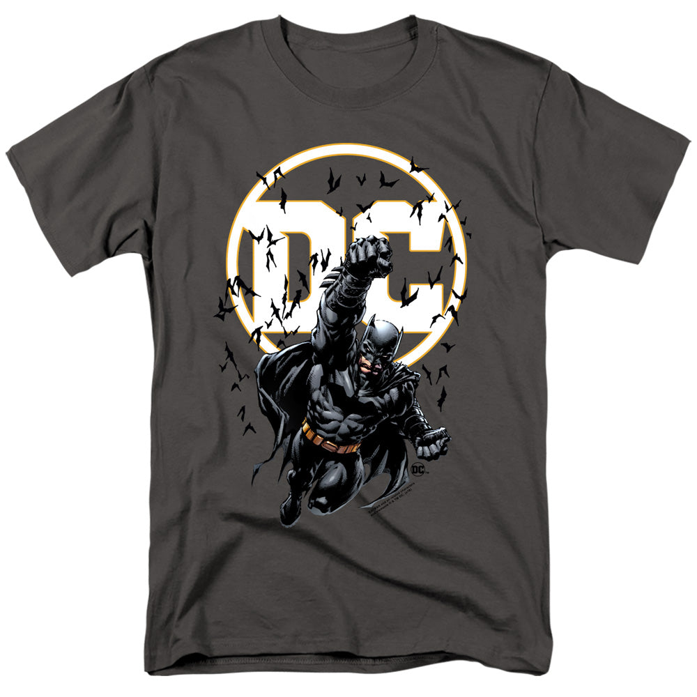 AN OFFCIALLY LICENSED BATMAN BATMAN DC MEN'S REGULAR FIT T-SHIRT CHARCOAL
