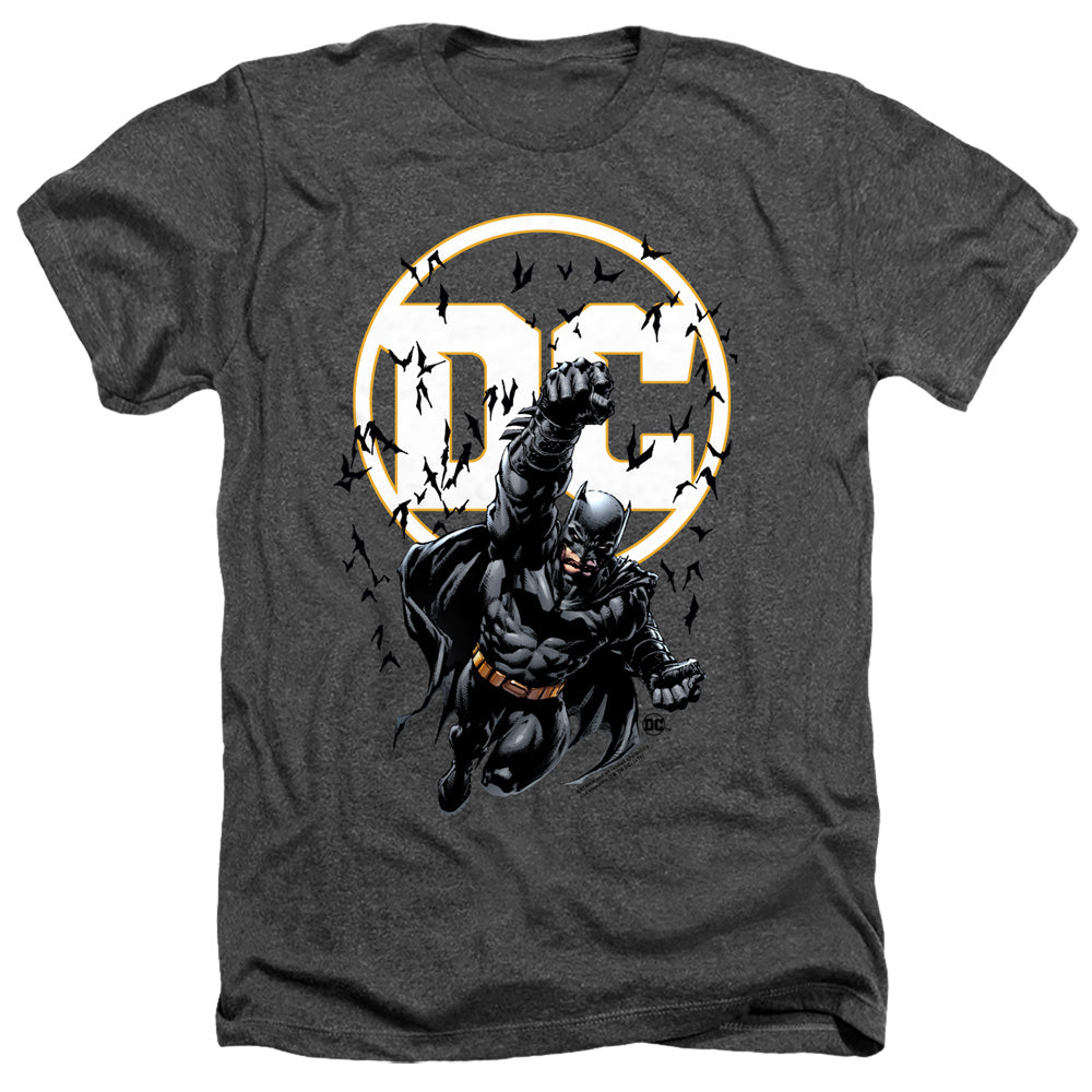 AN OFFCIALLY LICENSED BATMAN BATMAN DC MEN'S HEATHER T-SHIRT CHARCOAL