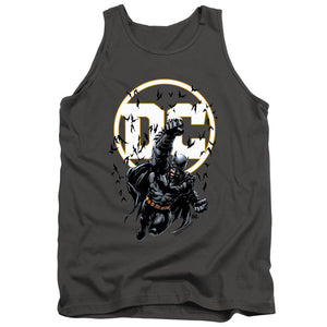 AN OFFCIALLY LICENSED BATMAN BATMAN DC ADULT UNISEX TANK TOP CHARCOAL