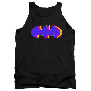 AN OFFCIALLY LICENSED BATMAN TRI COLORED SYMBOL ADULT UNISEX TANK TOP BLACK