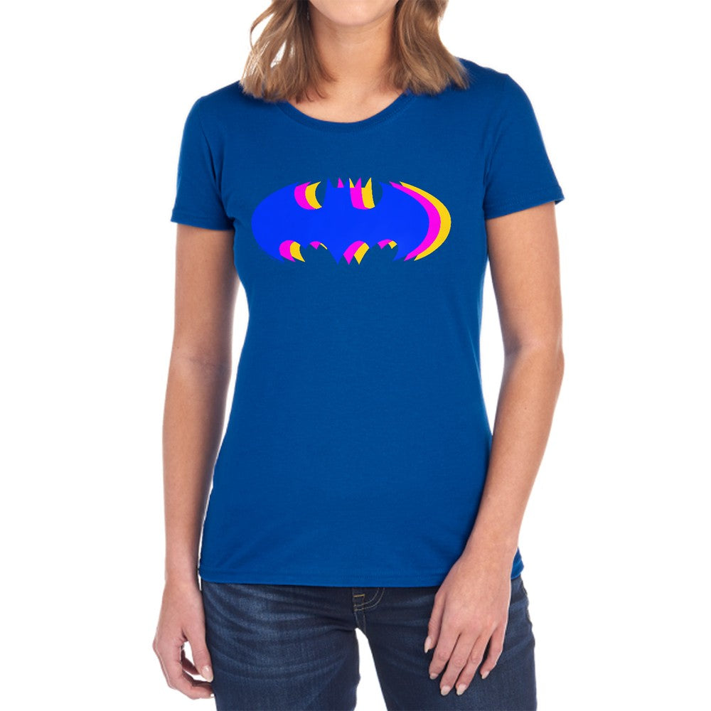 Batman Tri Colored Symbol Licensed Women's T-Shirt Regular Fit SM-2X