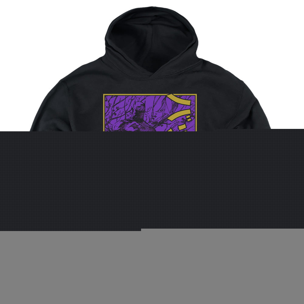 AN OFFCIALLY LICENSED BATMAN BIG FRAMED KANJI YOUTH HOODIE BLACK