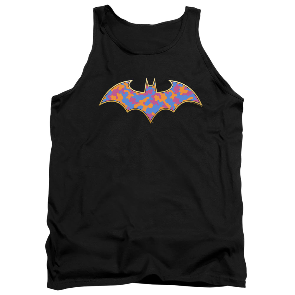AN OFFCIALLY LICENSED BATMAN GOLD CAMO ADULT UNISEX TANK TOP BLACK