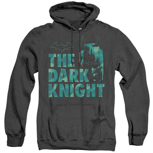 AN OFFCIALLY LICENSED BATMAN CUTTING PATTERN ADULT UNISEX HEATHER PULLOVER HOODIE BLACK