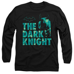 AN OFFCIALLY LICENSED BATMAN CUTTING PATTERN MEN'S LONG SLEEVE T-SHIRT BLACK