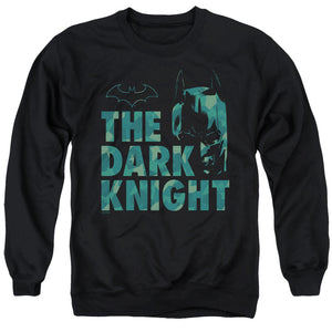 AN OFFCIALLY LICENSED BATMAN CUTTING PATTERN ADULT UNISEX CREWNECK SWEATSHIRT BLACK