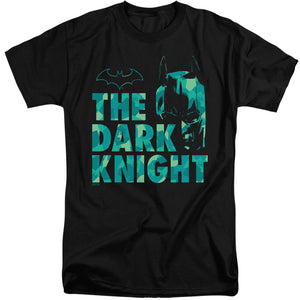 AN OFFCIALLY LICENSED BATMAN CUTTING PATTERN MEN'S TALL FIT T-SHIRT BLACK