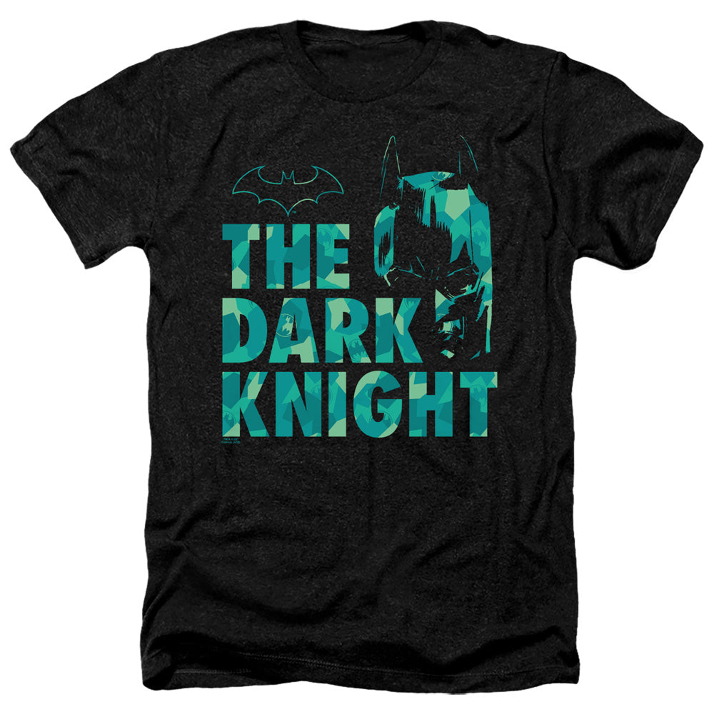 AN OFFCIALLY LICENSED BATMAN CUTTING PATTERN MEN'S HEATHER T-SHIRT CHARCOAL