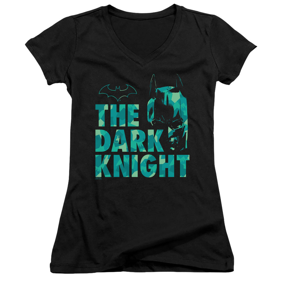Batman Cutting Pattern Licensed Women's T-Shirt Juniors V-Neck SM