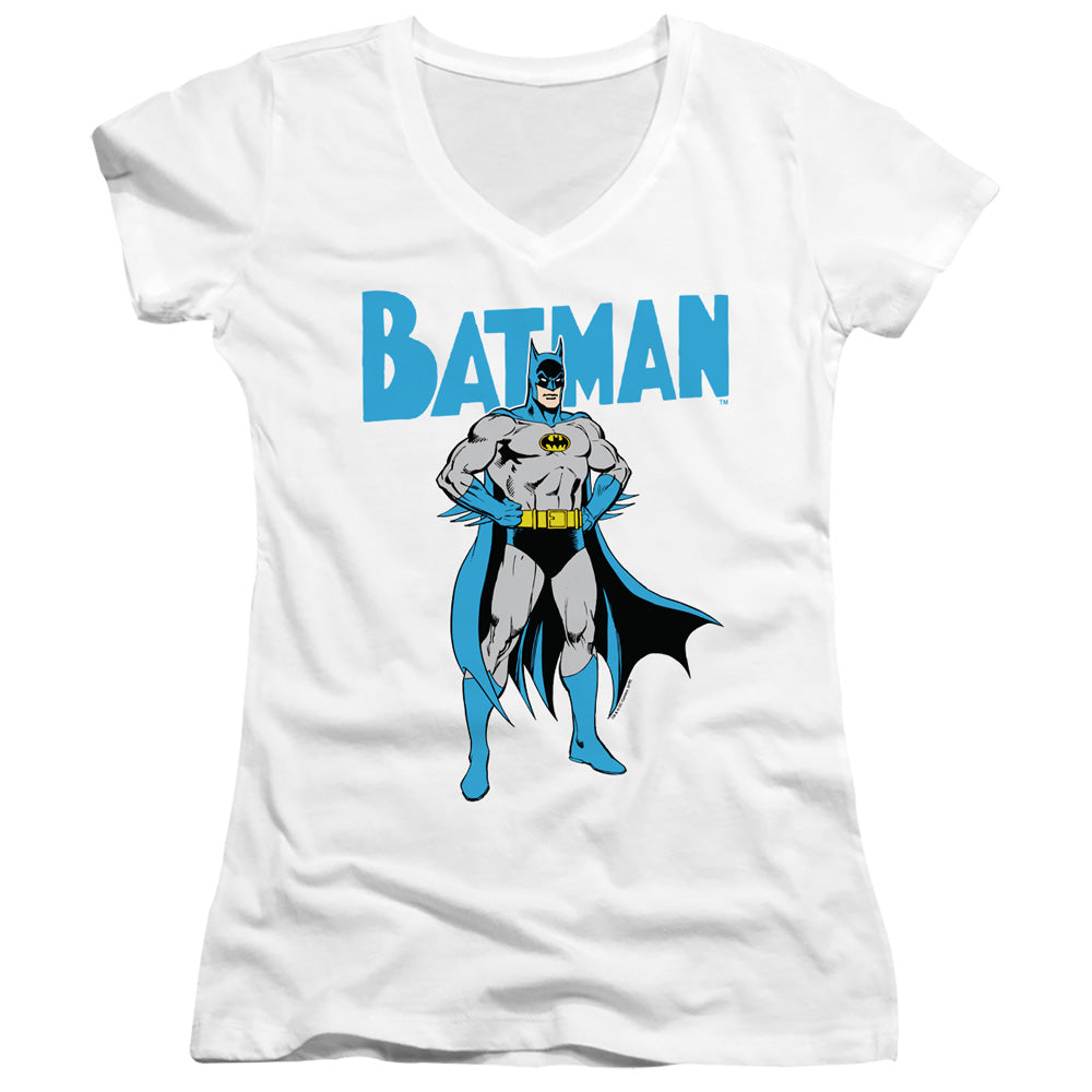 Batman Stance Licensed Women's T-Shirt Juniors V-Neck SM