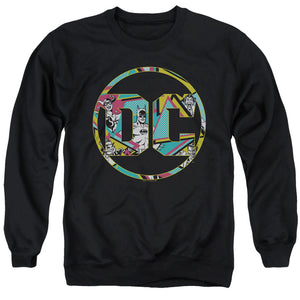 AN OFFCIALLY LICENSED BATMAN 80S BAT LOGO ADULT UNISEX CREWNECK SWEATSHIRT BLACK