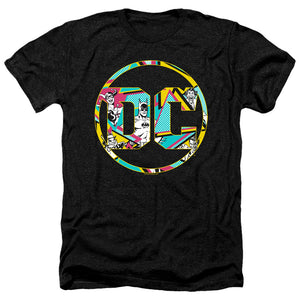 AN OFFCIALLY LICENSED BATMAN 80S BAT LOGO MEN'S HEATHER T-SHIRT CHARCOAL