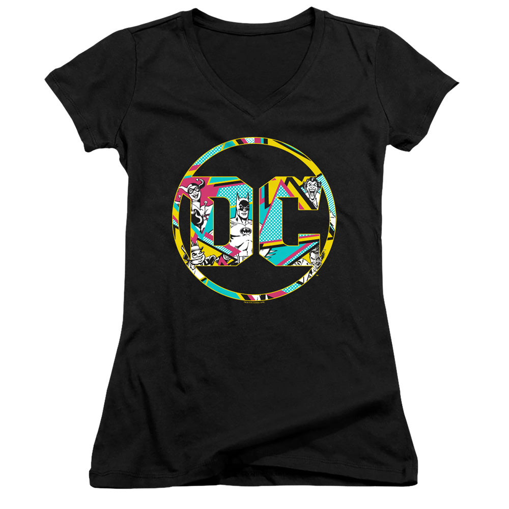 Batman 80S Bat Logo Licensed Women's T-Shirt Juniors V-Neck SM