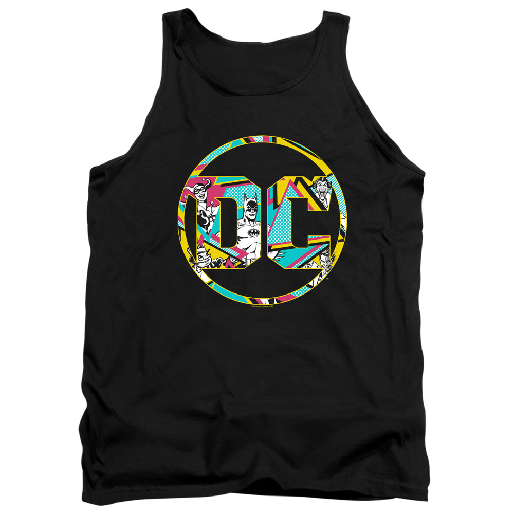 AN OFFCIALLY LICENSED BATMAN 80S BAT LOGO ADULT UNISEX TANK TOP BLACK