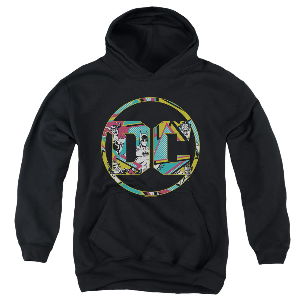 AN OFFCIALLY LICENSED BATMAN 80S BAT LOGO YOUTH HOODIE BLACK