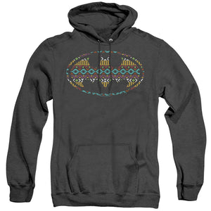 AN OFFCIALLY LICENSED BATMAN AZTEC FILL ADULT UNISEX HEATHER PULLOVER HOODIE BLACK